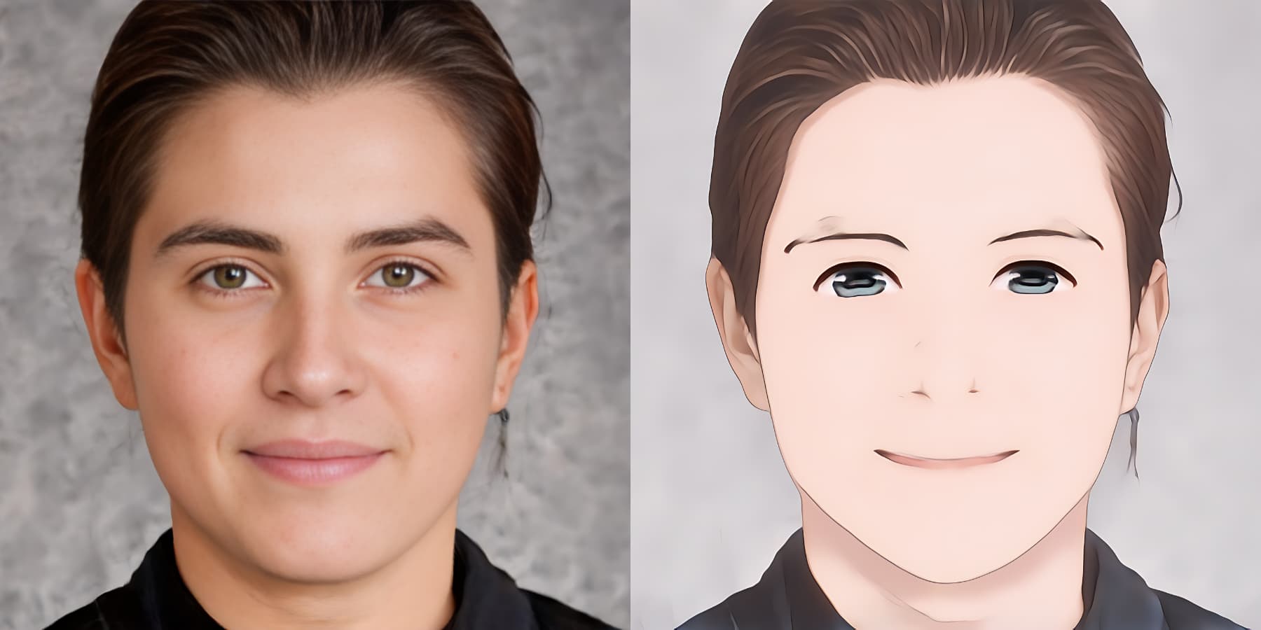 مثل على تحويل صورة امرأة إلى أنمي أونلاين باستخدام AniFace