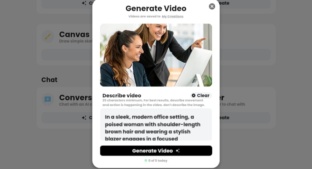 Converting text and image to video with AI for free.