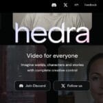 The user interface of Hedra.com for generating AI video, audio, and characters.