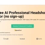 واجهة أداة Supawork Free AI headshot generator لتصميم صور شخصية بالذكاء الاصطناعي مجانًا