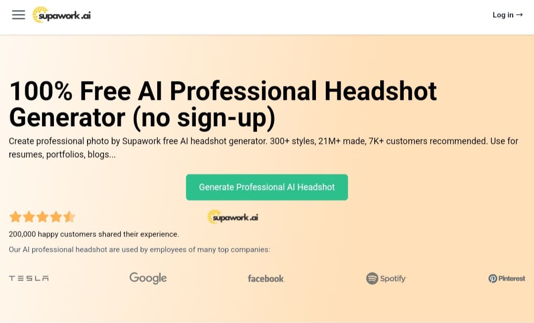 Supawork AI Head Generator: تصميم صور شخصية احترافية بالذكاء الاصطناعي مجانًا