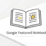 An icon of an open book with stars inside, symbolizing Google's Featured Notebooks.